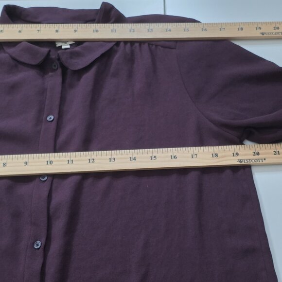 Wilfred Top Womens M Purple Blouse LS High Low Hem Corporate Girlie Buttons Boho - Picture 5 of 16